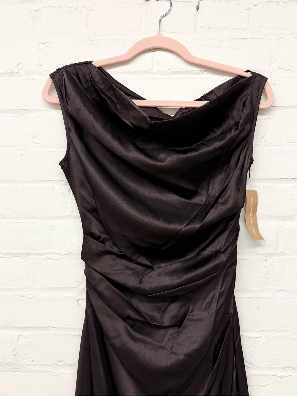 NWT O.P.T Few Moda Ciela Midi Dress Silk Brown Size 0 - Picture 5 of 12